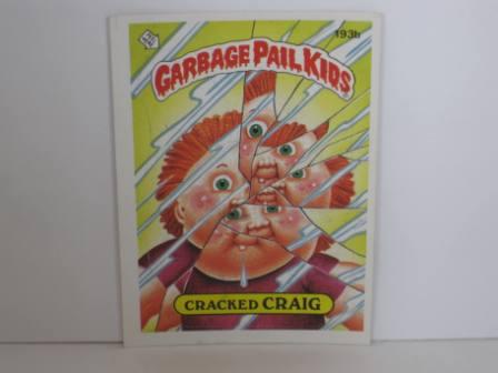 193b Cracked CRAIG 1986 Topps Garbage Pail Kids Card
